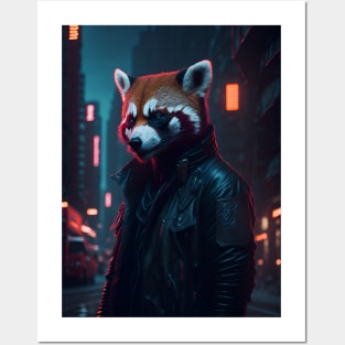 Red Panda Rain Rebel Posters and Art